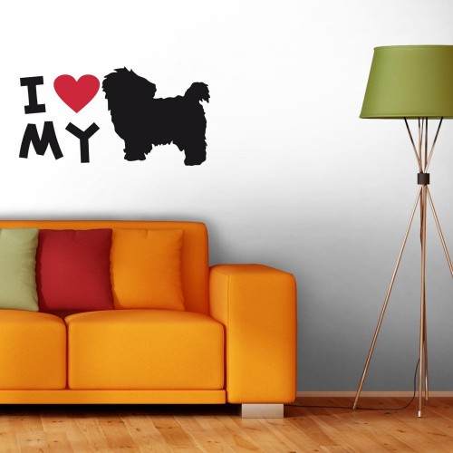 Adesivo de parede Adesivo de Parede I love my Maltês