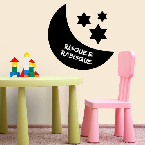 Adesivo de parede Adesivo de Parede Lousa Lua e Estrelas