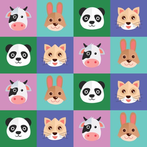 Adesivo de parede Adesivo para Azulejo Face Animals