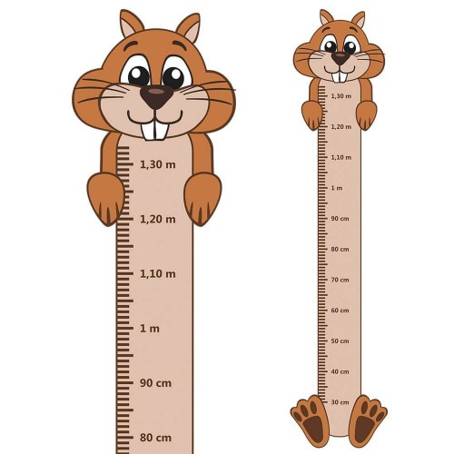 Adesivo de parede Adesivo Régua de Crescimento Esquilo com Patas
