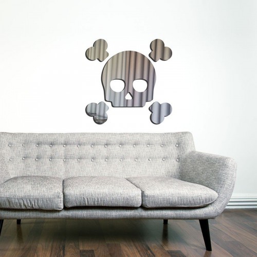 Adesivo de parede Espelho Decorativo Caveira