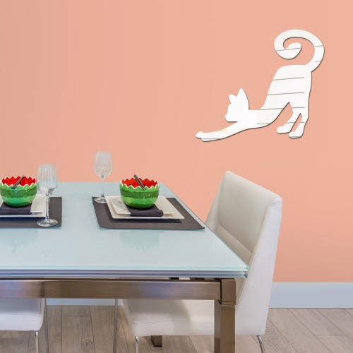 Adesivo de parede Espelho Decorativo Espreguiçar