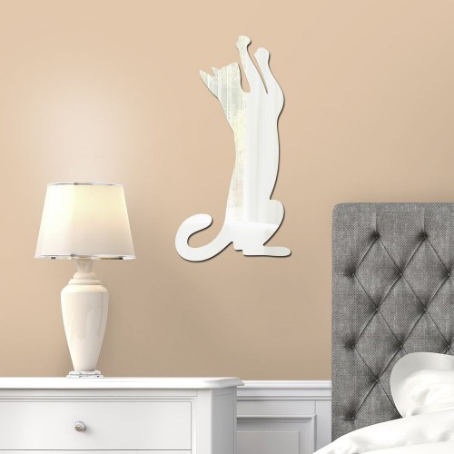 Adesivo de parede Espelho Decorativo Gato Brincando