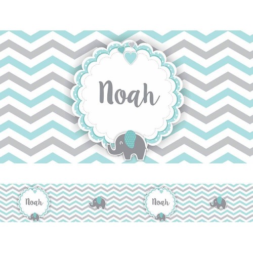 Adesivo de parede Faixa de Parede Chevron Elefante Soft