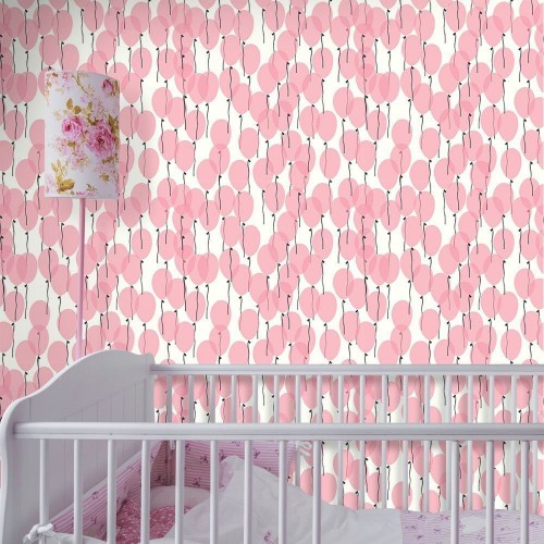 Adesivo de parede Papel de Parede Bexigas Girl