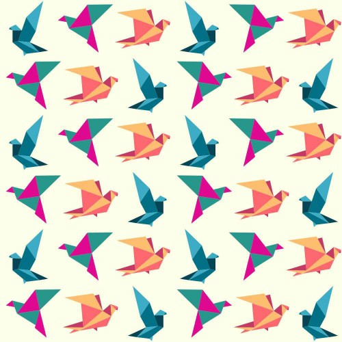 Adesivo de parede Papel de Parede Birds Origami