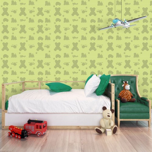 Adesivo de parede Papel de Parede Brinquedos Verdes