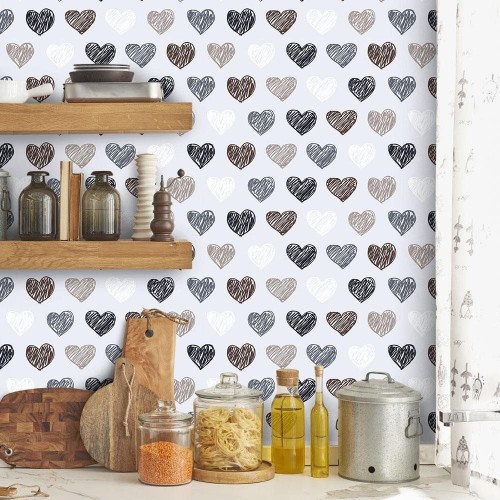 Adesivo de parede Papel de Parede Corações Basic