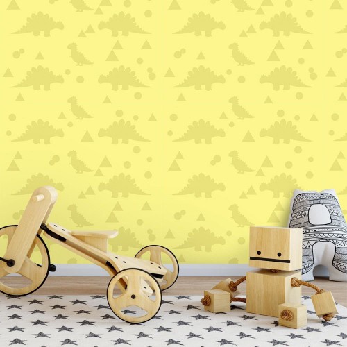 Adesivo de parede Papel de Parede Dino Amarelo