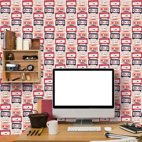 Adesivo de parede Papel de Parede Fitas Retrô