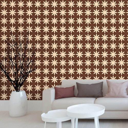 Adesivo de parede Papel de Parede Flores Vintage Coffee