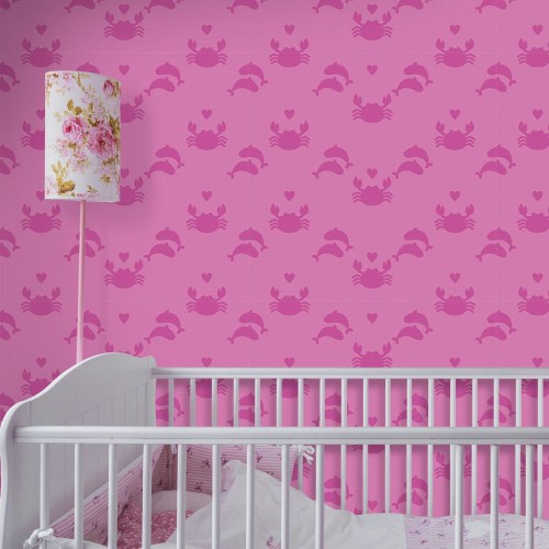 Adesivo de parede Papel de Parede Fundo do mar Pink