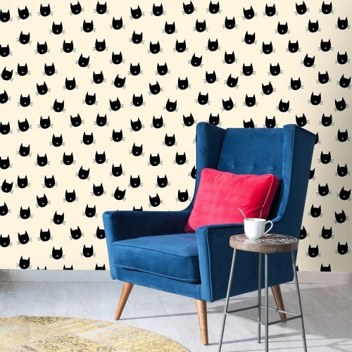 Adesivo de parede Papel de Parede Gatos Pretos