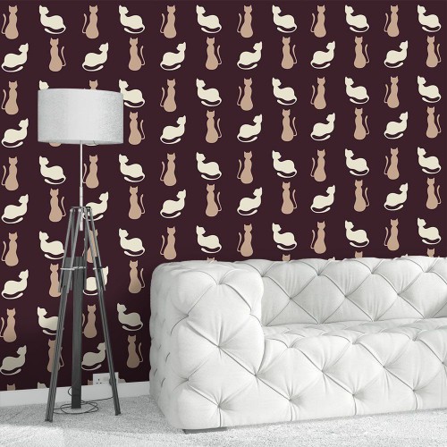 Adesivo de parede Papel de Parede Gatos