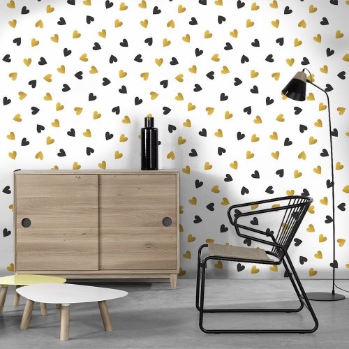 Adesivo de parede Papel de Parede Golden Heart