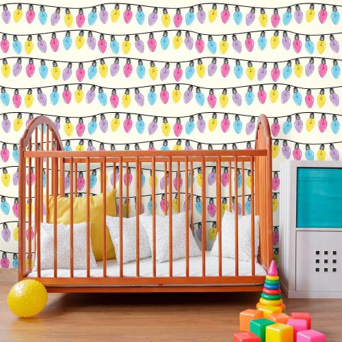 Adesivo de parede Papel de Parede Lampadas Coloridas