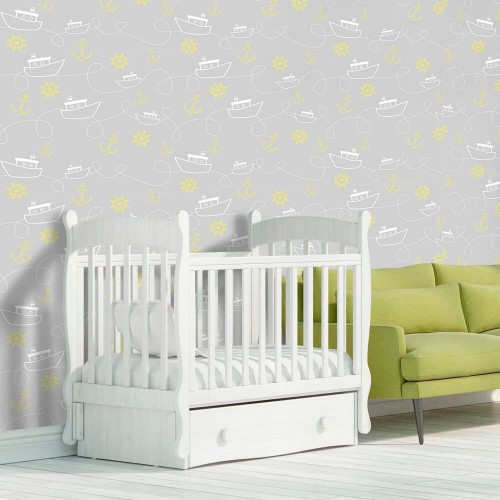 Adesivo de parede Papel de Parede Navio Gray