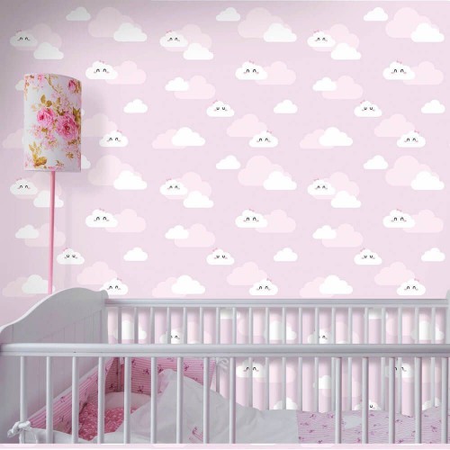 Adesivo de parede Papel de Parede Nuvens Clean Girl