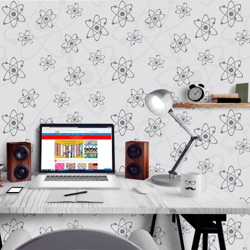 Adesivo de parede Papel de Parede Química Gray