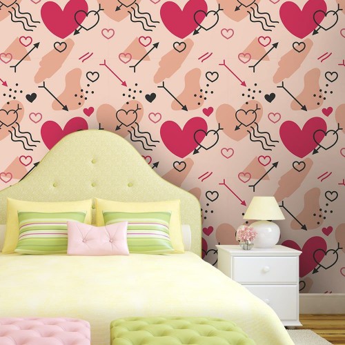 Adesivo de parede Papel de Parede Splash of Love Pink