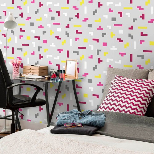 Adesivo de parede Papel de Parede Tetris Girl