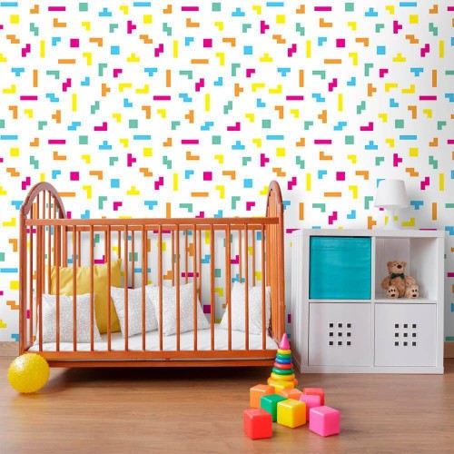 Adesivo de parede Papel de Parede Tetris Kids