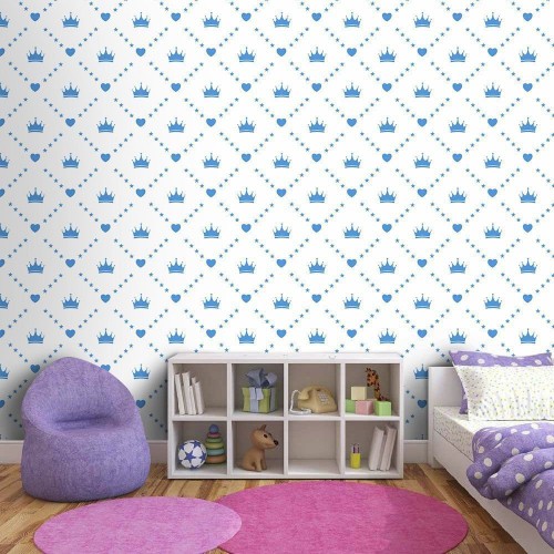 Adesivo de parede Papel de Parede Tiara da Princesa Blue