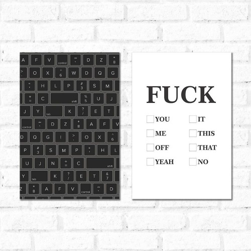 Adesivo de parede Placa Decorativa Kit Fuck