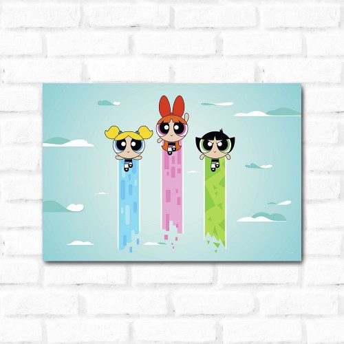 Adesivo de parede Placa Decorativa Meninas Super Poderosas