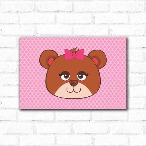 Adesivo de parede Placa Decorativa Ursinha