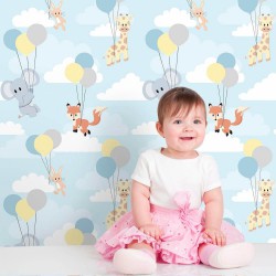 Papel de Parede Animais Balões