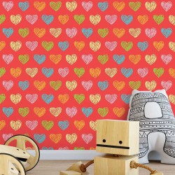 Papel de Parede Corações Candy