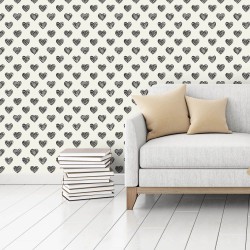 Papel de Parede Corações Rabiscos