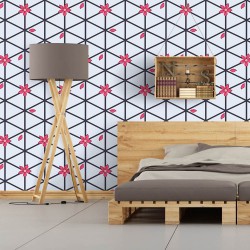 Papel de Parede Flores na Grade