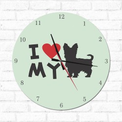 Relógio Decorativo I love My Yorkshire